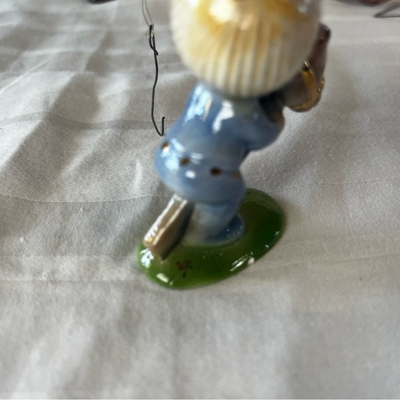 Lot Of 5 Small Vintage 1980 Porcelain Christmas Ornaments - Picture 7 of 9